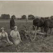 Rembates pagasts. Kartupeļu novākšana ar zirgu velkamo mašīnu, [193-?] (Oriģināla glabātājs- Aira Vilka)