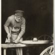 Vecpiebalga. Ratu riteņu izgatavošana "Dzērvēnu" mājās, 1923 (Oriģināla glabātājs- Latvijas Nacionālā bibliotēka)